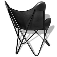 Butterfly Chair Black Vera Pelle Filly Handmade Salotto Loungebarbar da Giardino