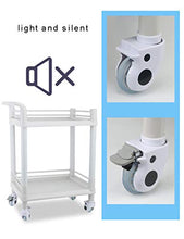 Carrelli portaoggetti Carrello di bellezza per parrucchiere Carrello per estetica con 2 cassetti e benna per sporco regolabile | Carrello dell'ospedale dell'ABS per il laboratorio, salone di bellezza