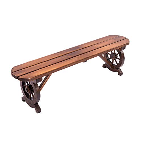 Panchina da giardino in legno per esterni 2-3 posti panchina da giardino in legno massello anticorrosivo senza schienale, fioriera per terrazza da giardino con piedini a ruota,usata per prato,ingres