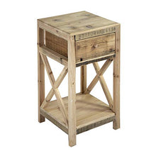 Nature by Kolibri - Comodino in legno, per camera da letto, con ripiano in legno, 60 x 30 x 30 cm (A x L x P)