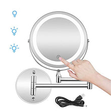 MNBVC Specchio per Trucco, Specchio da Barba per Bagno Specchio per Trucco Illuminato A LED A Parete con Ingrandimento 10X, Batteria O Luce da Specchio Bifacciale Regolabile Ed Estendibile Alimentata