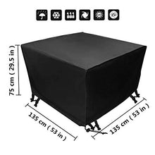 Xiliy Impermeabile Telo Copertura per Giardino Mobili Tabella 210D Poliestere Oxford Nero 135 x 135 x 75 cm