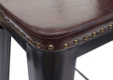 Mendler Set 2X sgabelli Design Industriale HWC-H10c Acciaio Verniciato Ecopelle Marrone