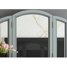 Toeletta con Tre-specchi Pieghevoli,Vanity Toeletta da Trucco Scrivania con Sgabello Imbottito per Le Donne Ragazze,3 Cassetti,Gambe in Legno Solido-Nero 120x50x156cm(47x20x61inch)