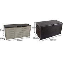 ODDINER Baule da Giardino Rattan 460L Esterna con Serratura di immagazzinaggio della Piattaforma di Sicurezza Giardino Strumento di Gabinetto Sun e Impermeabile for Balcone Mobili da Giardino