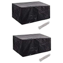 Lechnical Pratico Set di 2 Fodere per mobili da Giardino, Fodera per mobili da Giardino in polietilene Nero, Set 2 Pezzi 180 x 140 x 90 cm (Lunghezza x Larghezza x Altezza) -con 8 Fori