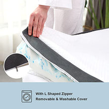 Hansleep Topper Materasso Memory Foam Matrimoniale 160x200cm in Gel & Fibre di bambù ad Alta Densità per Alleviare Pressione a 7 Zone, Correttore Materasso Sottile 7cm, Sfoderabile e Lavabile