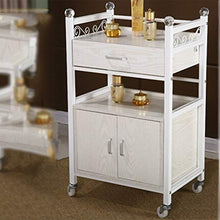 YIN YIN Carrello per Ripiani Mensola a mensola Crystal Space Grande Cucina Bagno Bagno Ruota Multifunzione Bianco 50X35X85CM Carrello a rulli (Color : White)