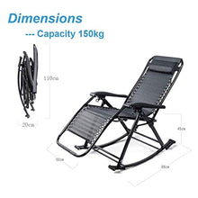 XLYYHZ Sedia Zero Gravity Sedia reclinabile ， Sedia a Dondolo Zero Gravity Lounge con Cuscino Imbottito Grigio per Adulti in Soggiorno Pieghevole Leggera | Sedie da Giardino reclinabili per Esterni