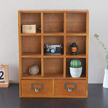 Negozio Hanks' Governo di immagazzinaggio con Nove vani e Due cassetti in Legno massello, Dimensione: 42.5x33.3x10cm Donzy1