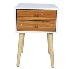 Wakects Comodino moderno comodino comodino in legno tavolino con gambe comodino con mobili per camera da letto con 2 cassetti 40 x 40 x 58 cm