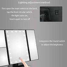 DC Wesley Sensore tattile Pieghevole a Tre Lati a LED Lente d'Ingrandimento Batteria di Ricarica USB Doppio Specchio Triplo for Trucco/Specchio