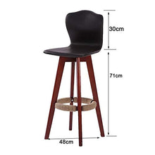 Sgabello Sedie Bar Barstools Contatore di rotazione di legno Bar Sedie seduta con schienale, pelle Tempo libero Faux Colazione gratuita Sgabelli Kitchen Cafe Bar Arredo bar Cucina ( Color : Black )