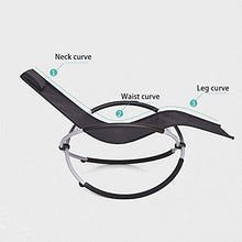 Comoda sedia a sdraio leggera e robusta struttura in alluminio con cuscino rimovibile sedia a dondolo in nero, grande comfort e design robusto