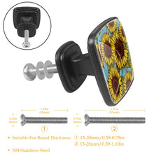 Set di 4 pezzi con maniglia quadrata per armadio da cucina, credenza, cassettiera, cassettiera, con viti, per cucina, comò, armadietto, bagno, armadio a forma di girasole