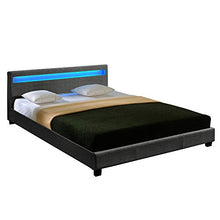 Corium Letto-LED in Tessuto Grigio Scuro di Alta qualitá 180x200cm incl. Telecomando