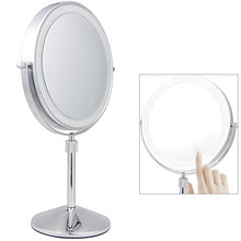 SWAWIS Specchio Ingranditore 7X, Specchio Trucco con Luci LED, Specchio da Tavolo Rotazione a 360°, Regolabile in Altezza, per Bagno e Viaggio