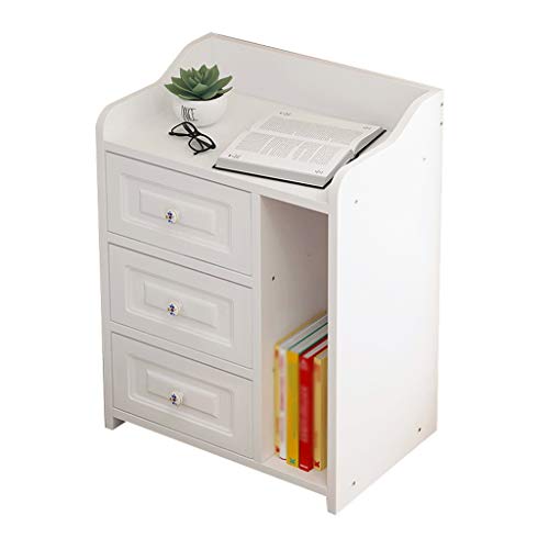 Comodino Multifunzione Household Addensare Assemblea Soggiorno Camera Bagno Locker Tre pompaggio Corridoio Studio 45X30X60cm FANJIANI (Color : White)