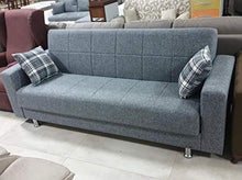 Adel Divano Letto RECLINABILE in Tessuto E Contenitore Grigio O Beige L210X D:85 X H85 con MATERESSO di 22 CM E Molle