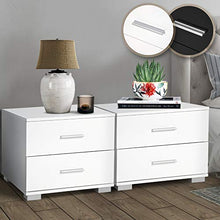 MIADOMODO® Comodino, Set da 2 - con 2 Cassetti, 40 x 40 x 35 cm, in MDF, Colore a Scelta - Armadietto, Mobiletto, Comodino da Camera da Letto, da Notte, Salotto (Bianco)