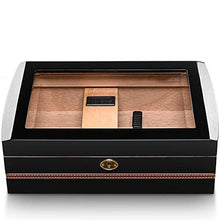 Cigar Box, Cigar Box Cigar Humidor Legno di Cedro Cigar Box Cigar Box portasigarette può Tenere 75 Nero Alta qualità (Size : 33x23x10cm)