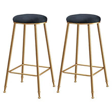 CMX-Barhocker Sgabelli da Bar Set di 2 sedie Alte da Bar con poggiapiedi Sgabelli da Cucina Seduta Imbottita in Velluto Sedia da Pub con Struttura in Metallo