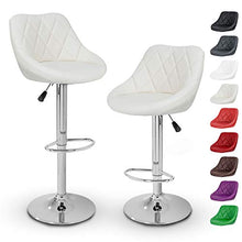 TRESKO® Set di 2 Sgabelli-Bar Moderni, Sedia Bar, Sgabello Lounge con Schienale, 10 Colori Diversi, Cromato, Rotazione Libera a 360 °, la Regolazione in Altezza dei sedili 60,0-80,0 cm (2X Beige)