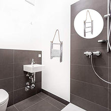 DOITOOL 3 Livelli Asciugamano Scala Multifunzionale Antico Retro Asciugamano Trapunta Fazzoletto Appeso Scaffale Scaffale Piccolo Ripostiglio Bianco Lavato Scala Stand per La Casa Bagno