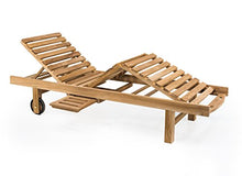 RSPL Lettino da Esterno in Vero Teak Naturale pregiatissimo. Arredo Piscina e Giardino di Alta qualità