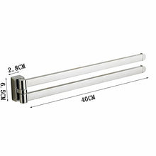 Beelee Portasciugamani da Muro in Ottone Cromato, Porta Asciugamani con 2 Braccio Oscillante per Bagno, BL1102