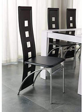 YJIIJY Set di 4 Sedie da Pranzo, Sedie con Schienale Alto, Sedie da Cucina, Pelle PU, Seduta Imbottita, per Casa e Cucina Ufficio Soggiorno (Nero, 4)