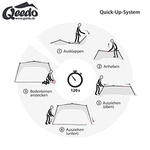 Qeedo Quick Space Camping Pavillon (3x3m) con protezione dai raggi UV (UV80) & Dark-Coating - antivento, montaggio rapido, 8 persone - grigio