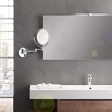 WZDD Specchio Ingranditore da Parete, Specchio da Trucco con Luce LED, 5X Ingrandimento Girevole Cosmetico Specchio - Ideale per Bagno Hotel Spa