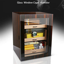 Humidor Cabinet - Scatola Portasigari Humidor - Vetrina Humidor in Legno Di Cedro Vernice Per Pianoforte Con Umidificatore e Igrometro Digitale