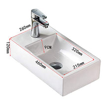 ZTGL Mobile Bagno con Lavabo, Mobile Bagno Sospeso con Maniglia 2 Ante Lavabo Ceramica, Bianco