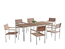 Beliani Set da Giardino in Legno di Teak a Doghe Struttura Metallo 200 x 90 cm VIAREGGIO
