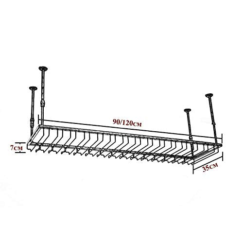 Rastrelliere per bicchieri da vino Porta in vetro per vino sospeso, soffitto a soffitto a soffitto ad altezza appendiabiti in vetro per vino, per la casa / cucina / bar Organizzazione e conservazione
