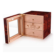 CLJ-LJ Cigar Box, Tre Strati di Cedar Cigar Humidor, Piano Vernice Cigar Cabinet Good Mood, Good Life (Colore: Brown)
