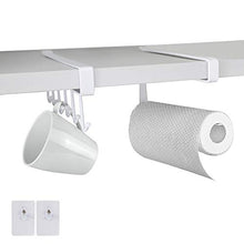 VINFUTUR 2pz Porta Rotoli Cucina Dispenser di Carta da Cucina Porta Tazze da Cucina 6 Ganci Porta Bicchieri