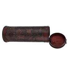 Scatola da vino portatile rotonda in legno vintage singola scatola di vino rosso con manico cucina retrò regalo cremagliere del vino