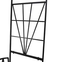 Outsunny Panchina da Giardino 2 Persone con Pergolato Metallo 115 x 59 x 203 cm Nero