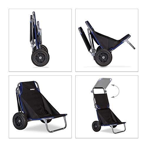 Passeggino Da Spiaggia Ascan - Leggero, Pieghevole, Con Sedile E Parasole, Ideale Per Trasporto In Sabbia - Foto 8