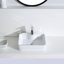 Eridanus Serie Rufus-02, Lavabo di Ceramica Bianco Lusso Lavandino Lavello Lavamano Lavabo da Appoggio Rettangolare Quadrato Bacinella Lavandino Lavello per Bagno Casa Bidet Lavabo