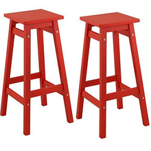 Générique - Sgabello in pino massiccio, 2 pezzi, colore: Rosso