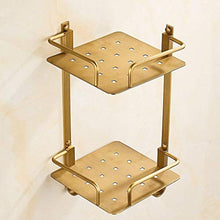 HYYDP Parete Porta Salviette Doccia Caddy Basket Cremagliera per Il Bagno Doppio Stile Europeo Full Triangolo di Rame Cestino in Oro Rosa Doppio Bagno Scaffale Cremagliera Decorazione della casa