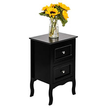 ZZFF Camere da Comodino a Due Piani in Stile Paese Grande Comodino Nero (Color : Black)