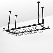 DJSMjbj - Portabicchieri da vino, da appendere, per soggiorno, bar, decorazione facile da installare, Nero , 102*31cm
