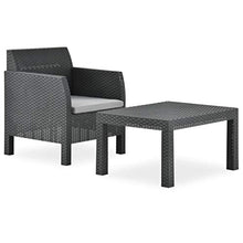 SKM Set Divano da Giardino 2 pz con Cuscino in PP Antracite