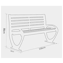 Panchina da giardino per esterni Panchina in legno massello, doppia panchina per il tempo libero, panchina in plastica anticorrosiva in legno con telaio in ghisa, panchina da giardino per esterni, u