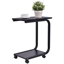 Thin Comodino 2-Tier snack gabbia di laminazione divano laterale con telaio da tavolo in metallo e ripiani in legno anti-graffio e comodino ruggine-libero, la stabilità ( Color : Black , Size : M )